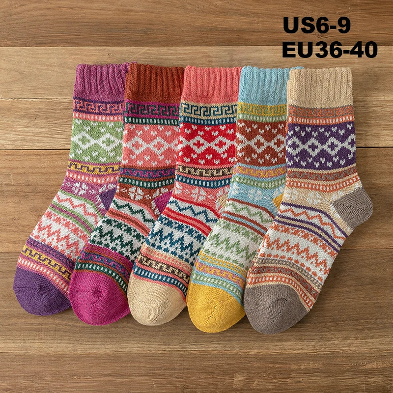 5 Pares Medias de Otoño Mujer