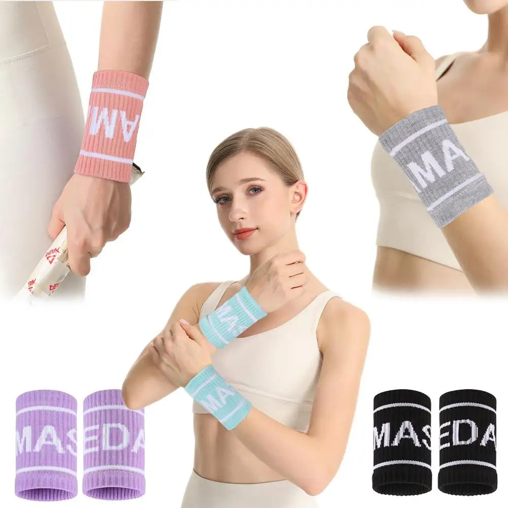 Muñequeras de algodón premium, absorbentes del sudor, con ajuste elástico, ideales para múltiples deportes: baloncesto, tenis, correr y entrenamiento físico.