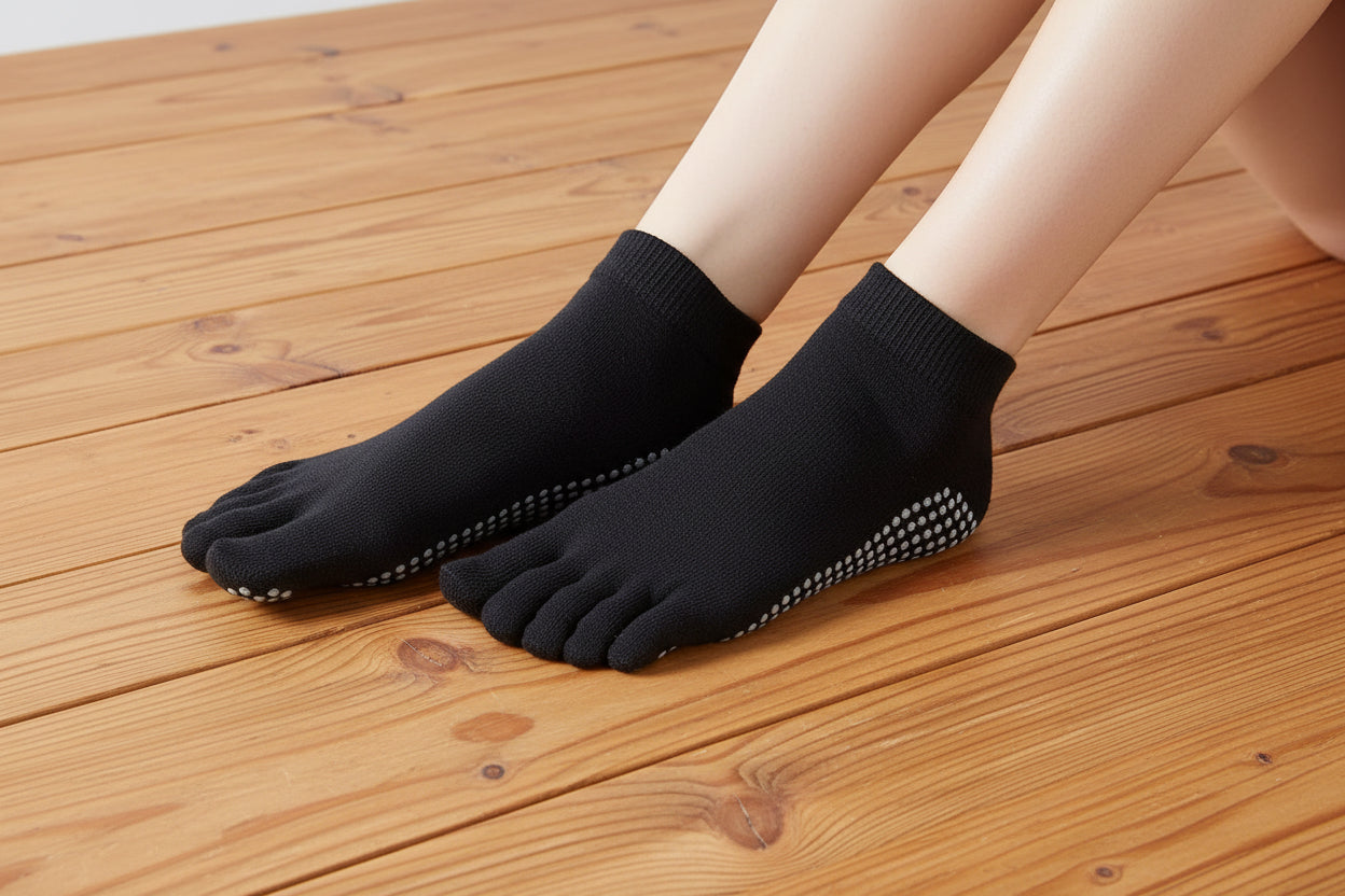 Calcetines de yoga antideslizantes para mujer, calcetines de fitness, pilates, gimnasio, cinco dedos, deportivos, de algodón, coloridos, elásticos, para invierno.